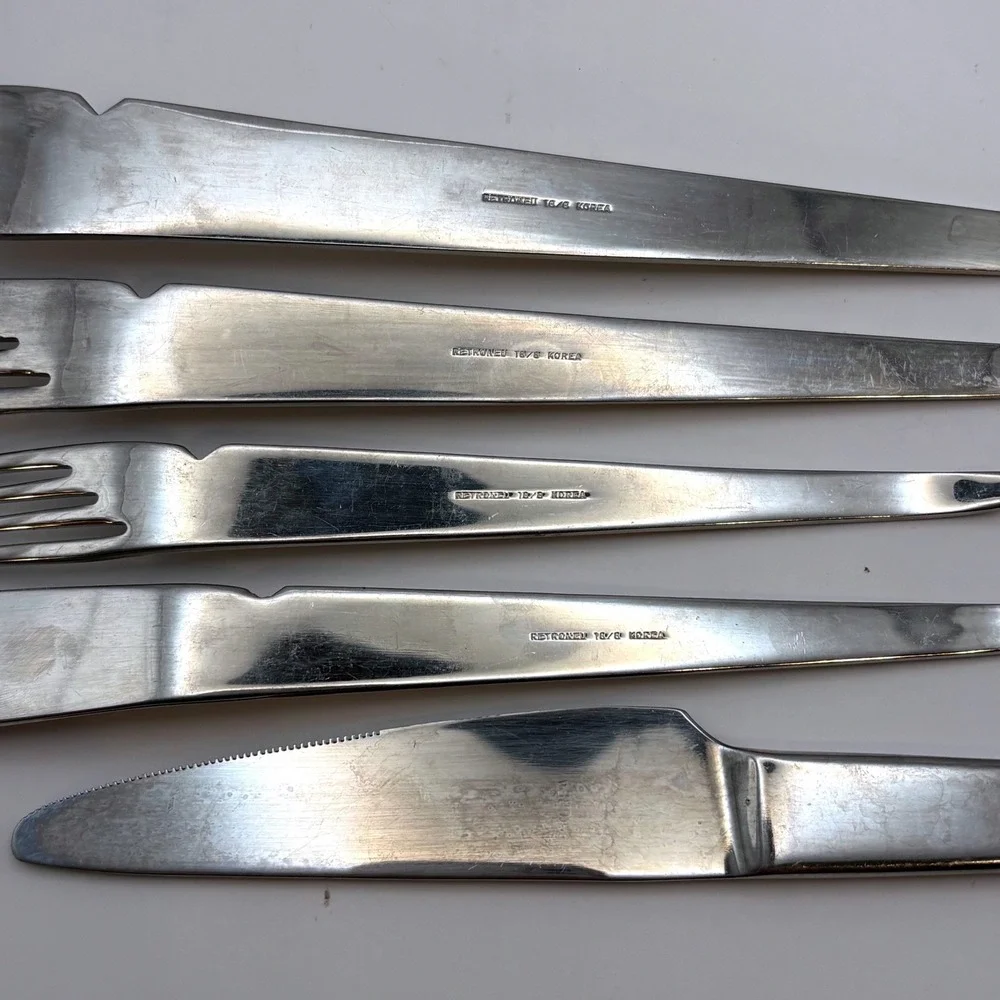 Retroneu Trek Stainless Flatware Set 29 Pc MCM Aubock Style Space Age Vintage